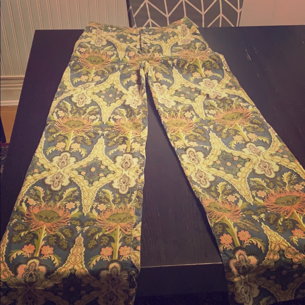 NWT Anthro size 27 wide leg paisley pants